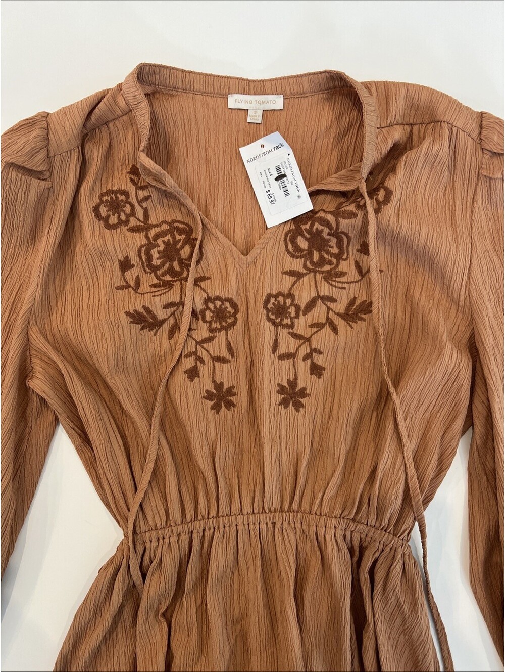 $129 NWT Flying Tomato Swirl Print Long Sleeve Shirtdress Size Small - Picture 6 of 9
